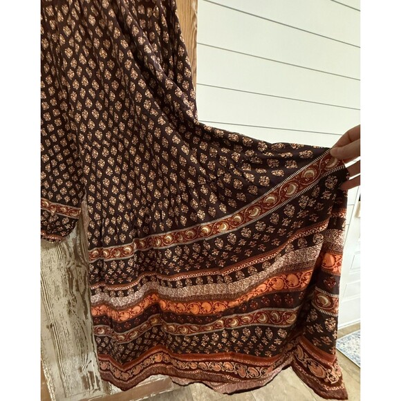 Women's Old Navy Long-Sleeve Cinch Waist Tiered Poet Midi Dress - Brown - 3X - Picture 4 of 5